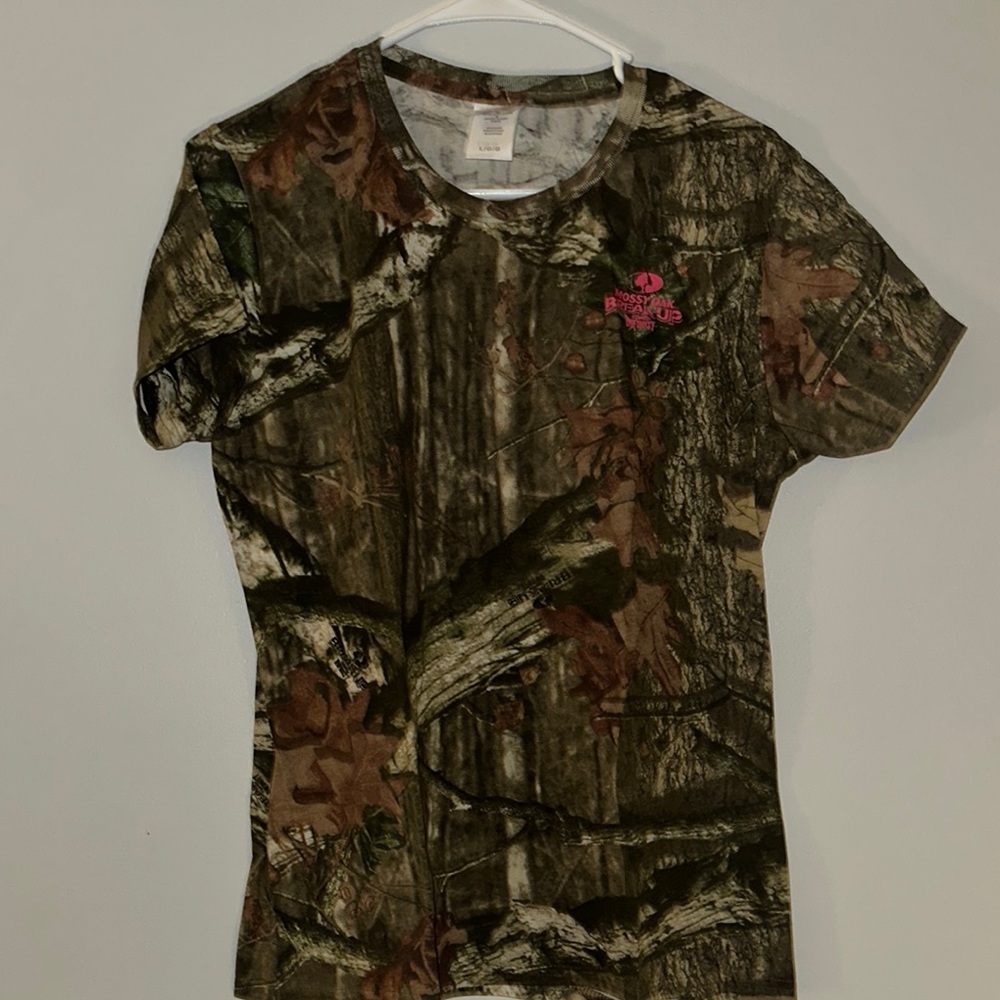 Green and Brown Camouflage Short Sleeve Tee